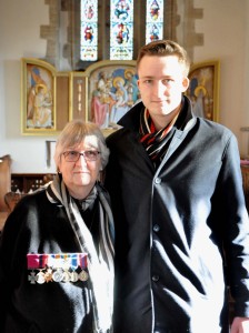 Proud daughter and great grandson - VC clearly visible